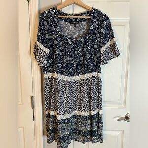 Multicolored blue dress brand new never worn